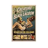 HIMGZXGWQ Póster de película de lagoón de criatura de lagoón negro pintura decorativa lienzo arte de pared sala de estar póster dormitorio pintura, arte de pared impresión de imagen moderna decoración