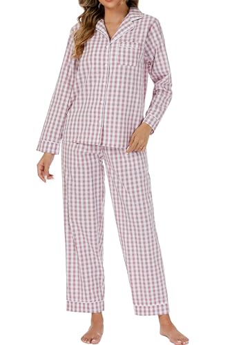 LUBOT 100% Cotton Pajamas for Women 2PC PJ Set...