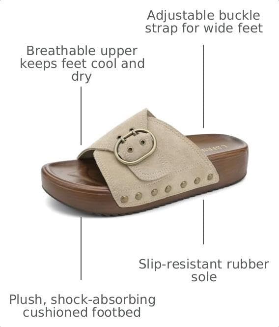 Image of UBFEN Womens Platform Slide Sandals