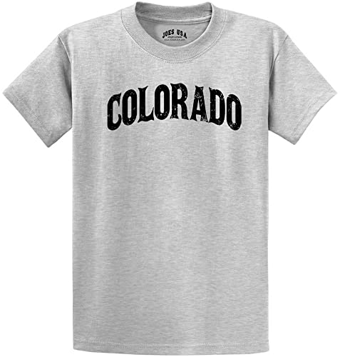 Joe's USA Vintage States T-Shirts-Regular Big and Tall-2XL-Ash-Colorado/b
