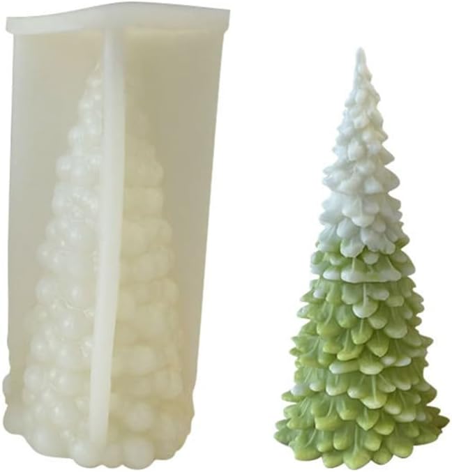 Ldabrye Silicone Molds for Epoxy Resin 3D Christmas Tree Shaped Candle Silicone Mold DIY Handmade Aromatherapy New Year Craft Holiday Decor Epoxy Resin Molds