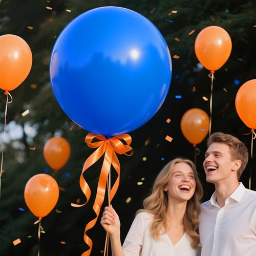 Image of Blue Big Balloons 32pcs, 18 Inch Large Latex Giant Heavy Duty Balloons for Birthday Wedding Baby Shower Decorations
