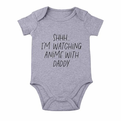 Image of SproutJoy Shh I'm Watching Anime with Daddy Baby Bodysuit Funny Baby Bodysuit Unisex