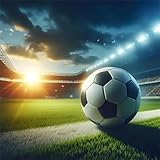 Lituor 5D Fußballplatz Diamond Painting Kits,DIY Round 45x45 cm Diamant Malerei Full Drill Set,Fußball Diamant Painting Bilder Cross Stickerei Diamant Arts Craft für Home Wand Dekoration