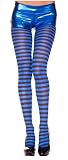Everyday Striped Opaque Tights, Black/Blue, One Size