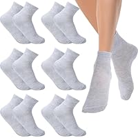 Risipu Kids White Ankle Socks Boys Girls Cotton Socks Plain Sports Sock Breathable School Athletic Sock for Children 3-13 Years