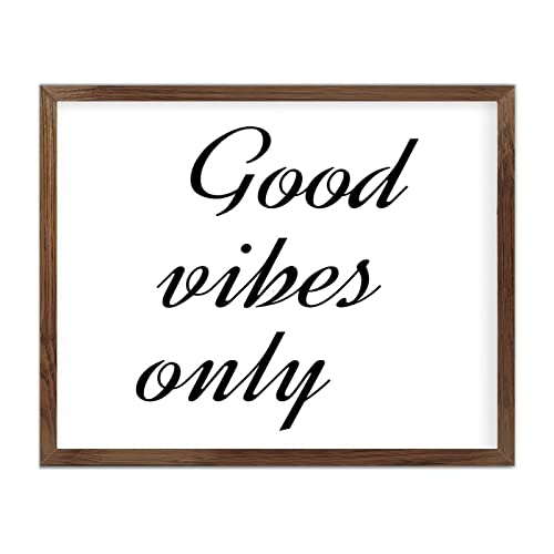 Plaque en bois avec cadre Good Vibes Only décoration murale bar salon