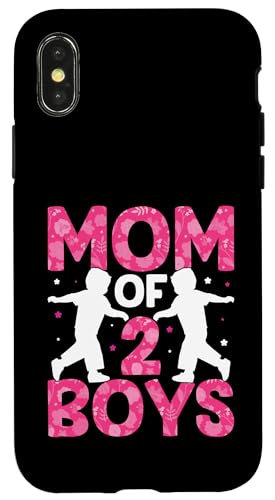 Mom Of Two Boys ̓ Ƒq ̌t X}zP[X iPhone X/XS p