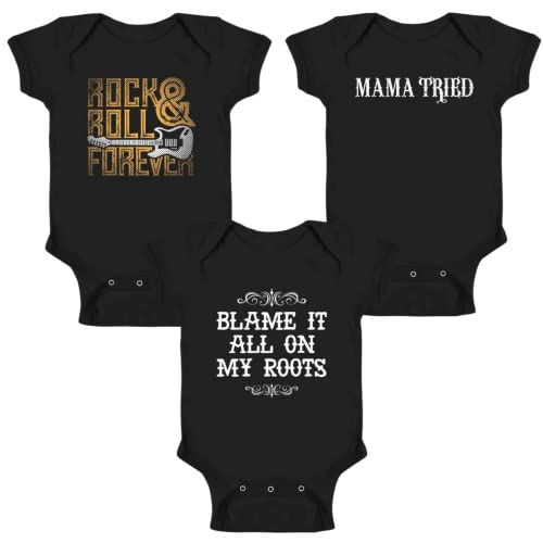 Image of Pop Threads Blame It All On My Roots Country Music Cute Funny Western Baby Toddler Kids Girl Boy T-Shirt