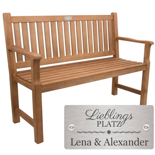 Sterngraf Hochzeitsbank mit Gravur-Schild zB. Lieblingsplatz (Namen),...
