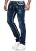 Produktbild Code47 Herren Jeans Hose Washed Straight Cut Regular Stretch Dark Grey/Blue W29-W38 (W33 L32, 5082 Dunkelblau)
