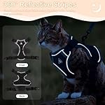 Cat Harness and Leash for Walking Soft Cat Harness Escape Proof, Adjustable Kitten Harness Cat Leash Reflective Strips Jacket, Breathable Cat Vest Harness Set for Kitten Easy to Wear Outdoor Walking - Image 4