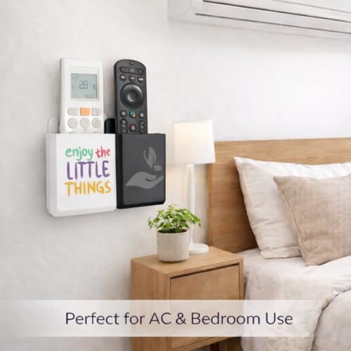 Image of Rainbow Dots Dual Color Remote Holder for Wall - | Universal AC, TV, DTH,Fire TV Stick Remote Organizer | No Drill 3M Mount | ABS Plastic | Made in India (Enjoy Little Things)