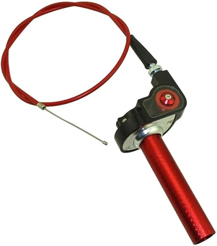 Miniatura 6 de TC-Motor Cable de acelerador giratorio con mango de aluminio de 14 de giro rojo para 50cc 70cc 90cc 110cc 125cc 140cc 150cc 160cc Pit Dirt Motor