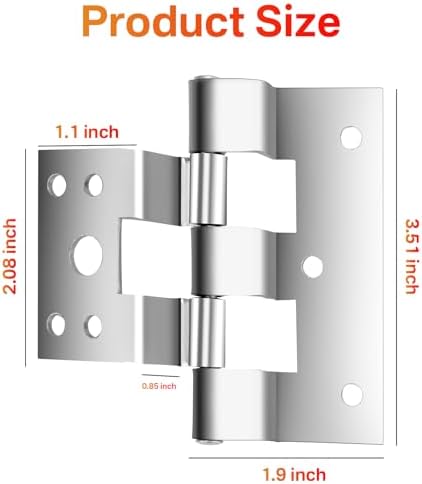 SuperDi 3 Pack Replacement Door Hinges for Elixir Mobile Homes Series 6000 8000 9000 (Screws Included)
