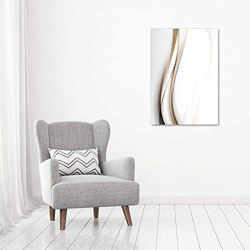 Impression sur verre 70x100 cm Tulup | Tableau abstraction beige