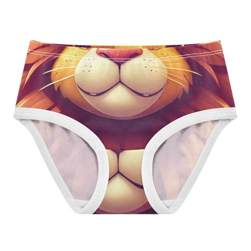 Cute Painting Lion Brown Mane Girl Panties Cute Girls Underwear Toddler Cotton Florals Kids Briefs Undies 2t