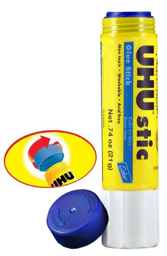 Uhu Colored Glue Stick, 0.74Oz Blue, Rubs On Blue & Dries Clear, Washable, Solvent Free, Screw On Cap, Pack Of 12, 9U 99602 #TOP1