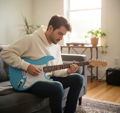 Image of Fender Squier Stratocaster Electric Guitar - Daphne Blue