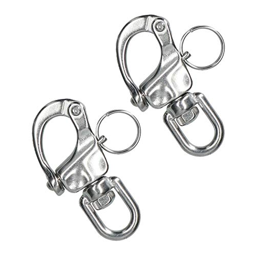 AB Tools Snap Shackle Swivel Marine Grade 70mm Stainless Steel Rigging Carabiner 2PK