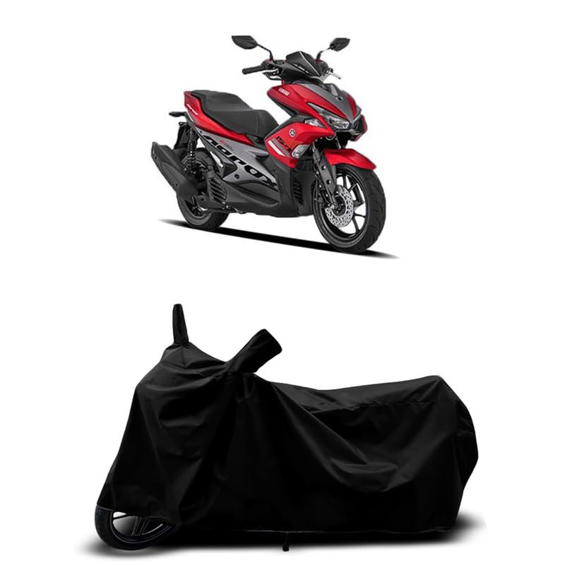 Image of DUFFEL-All Two Wheeler Bike /Scooty Body Cover Used for Yamaha Aerox 155 Maxi BS6 Heat Protectio /Water Resistance /UV-Rays /Birds Dropping /Scratchproof /Dust Proof /Waterproof All Variants [Black]