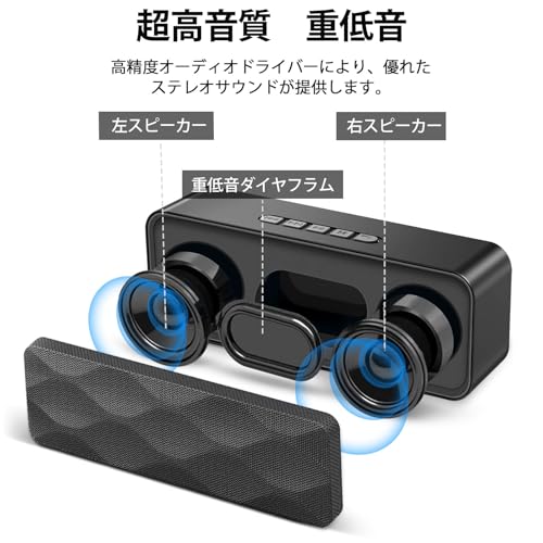 Bluetooth スピーカー ブルートゥーススピーカー ワイヤレススピーカー TWS対応 ポータブル モバイル Bluetooth5.3 /TFカード/AUX対応/マイク内蔵 Type-C充電 ハンズフリー通話