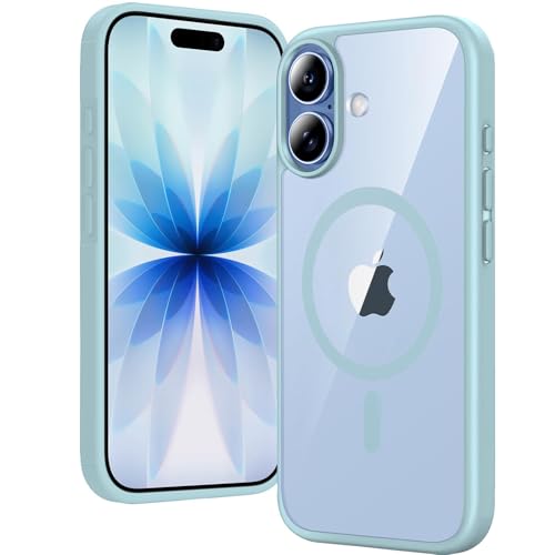 Image of DIZORO Premium Magnetic Case for iPhone 17 6.3-Inch Compatible with MagSafe, Shockproof Phone Bumper Cover, Solid Color Matte TPU Frame, Anti-Scratch Clear Pine Green