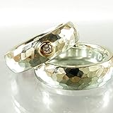  Eheringe, Trauringe aus Silber mit Gold und Brillant - handgefertigt by SILVERLOUNGE