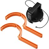 AceOrbit 1 Pcs Rv Sewer Valve Cap with Handle and 2 Pcs Rv Sewer Hose Wrenches for Camper Trailer Prevents Odors Spills