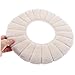 IWOWHERO Warm O-shaped Toilet Seat Cover Durable Stretchable and Washable Toilet Seat Pad Beige for Comfortable and Cozy Bathroom Experience
