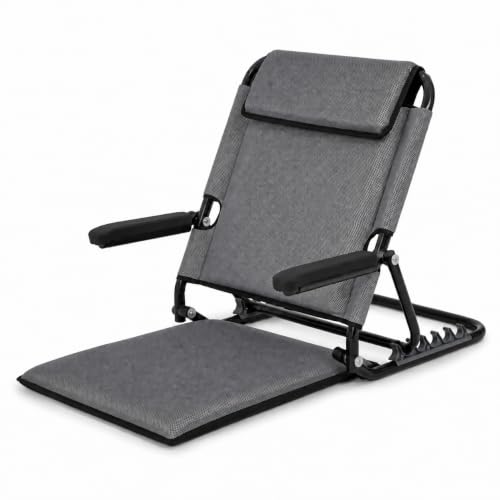Image of Everactiv Adjustable Bed Back Support with Armrest, Foldable 6 Position Bed Rest Chair for Elderly, Reading, Resting & Recovery
