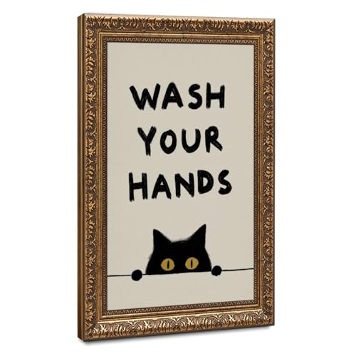 Toile chat humour haut de gamme 61x91 cm pour illuminer un salon sombre ou sans relief