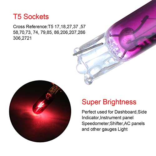 Cciyu T5 Instrument Light 57 74 73 Halogen Light Bulbs Instrument Panel Gauge Cluster Dash Light #TOP3