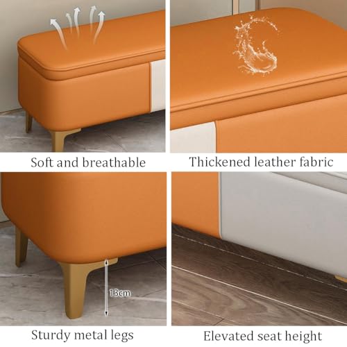 Repose-pieds en cuir de qualité supérieure avec pieds en métal chic