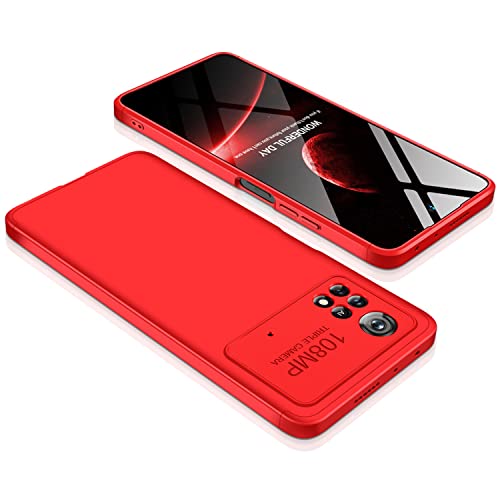 Image of Kapa Double Dip Full 360 Protection Back Case Cover for Poco X4 Pro (5G) (Red), Poly Carbonate