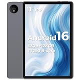 Android 16 Tablet, 11 Inch tablet, with 32(8+24)GB RAM 128GB ROM, Octa-Core T7250 CPU, 8000mAh, 8+16MP Camera, 1920P Screen, Widevine L1, Bluetooth 5.0, GPS, Ideal for Work, Study & Play(Gray)