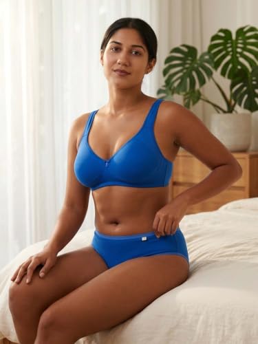 Image of Inner Sense Organic Cotton Bamboo Bra for Woman with Concentric Stitches I Full Coverage Bra for Heavy Bust with Side Support I Non Padded Innerwear with Wire-Free Design