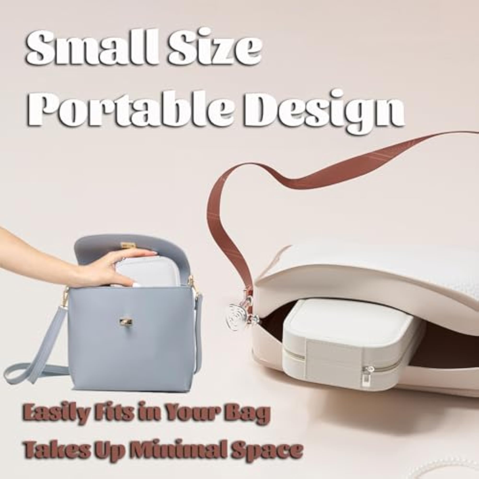 Leather Travel Makeup Bag with LED Mirror