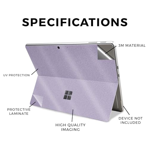 Glossy Glitter Tablet Skin Compatible with Microsoft Surface Pro 11 (2024-2025) - Solid Lavender - Premium 3M Vinyl Protective Wrap Decal Cover - Easy to Apply | Crafted in The USA by MightySkins by MIGHTY SKINS - Used condition - Image 2