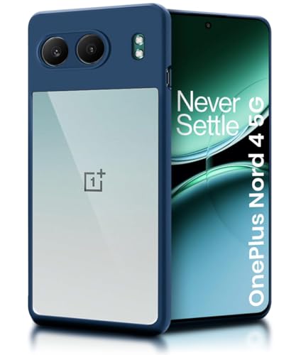 Image of WOW IMAGINE Shockproof Hybrid Back Cover for 1+ OnePlus Nord 4 5G | Hard Slim fit Back Case | PC & TPU | Clear Transparent Case - Blue