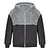 fleece hoodie men Fleece Hoodies for Men UK Fuzzy Sherpa Lined Jackets Full Zip Hooded Sweatshirts Coat Man Casual Thick Winter Warm Jumper Jacket with Pockets Fashion Thermal Coats Black 5XL #4