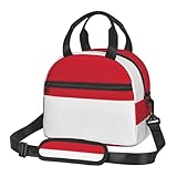 Sac à déjeuner avec fermetures éclair : ce sac à déjeuner imprimé drapeau de Monaco dispose de fermetures éclair métalliques SBS durables qui glissent facilement. Accédez à vos aliments facilement sans accroc, un seau isotherme fiable.