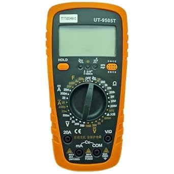 UT-9505T Digital Multimeter Capacitance Multi Meter With Probes for measuring DC and AC Voltage, DC and AC current, Resistance, and continuity test battery operated with digital display