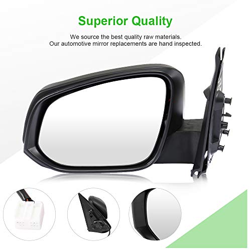 Scitoo Side View Mirror Driver Side Mirror Compatible With 2016-2018 For Toyota Tfor Acoma Manually Folding Heated Left Side Mirror Replace Mirror Parts Exterior Mirror Black To1320356 #TOP1