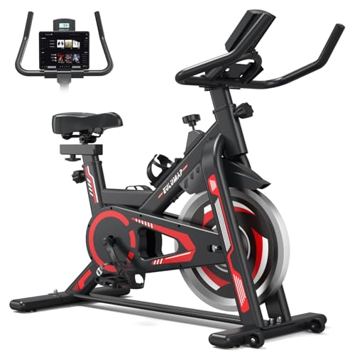 Exercise Bike-Indoor Cycling Bike Stationary Bike for Home Gym, Cycle Bike With Digital Display & Comfortable Seat Cushion, RedBlack