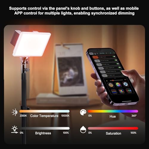 Image of Yctze LED Video Panel Light 100W Bi Color 2500K-9900K CRI TLCI 95+ APP Light Streaming