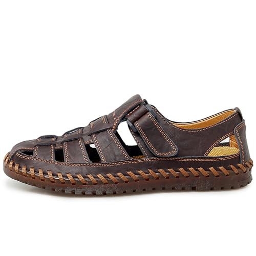 Men's Sandals, Closed Toe Handmade Leather Fisherman Outdoor Hiking Sport Shoes Summer3