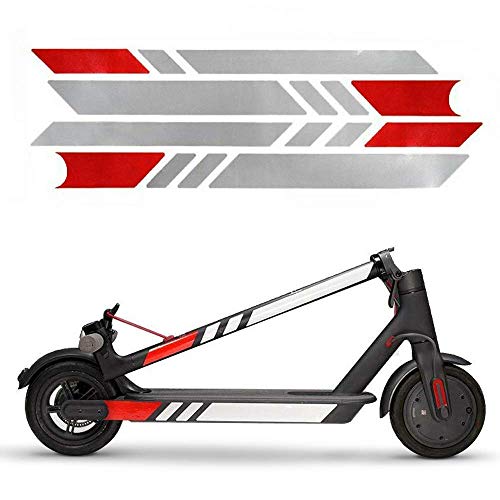 Autocollants réfléchissants M-592 argent rouge haute visibilité scooter