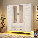 jiteentarou 4-Door Armoire with LED