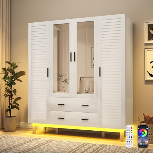 jiteentarou 4 Door Armoire Wardrobe Closet